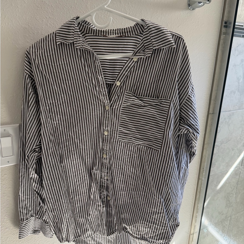 LOFT Monochrome Striped Shirt